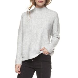 Dex Gray Mock Neck Turtleneck Sweater Pullover Soft Oversized Slouchy Large $79